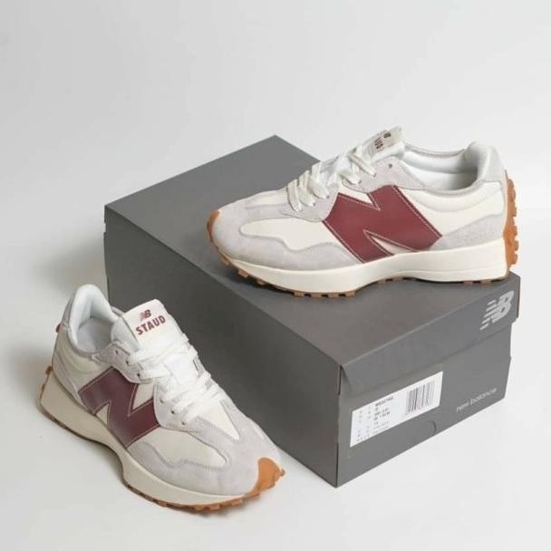 Sale New Balance 327 X Staud Grey Burgundy (100% Bnib)