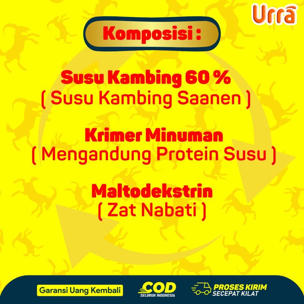 

[PAKET 5 BOX] SUSU URRA - KAMBING SAANEN PREMIUM, TINGGI PROTEIN & KALSIUM - 200G HALAL BPOM