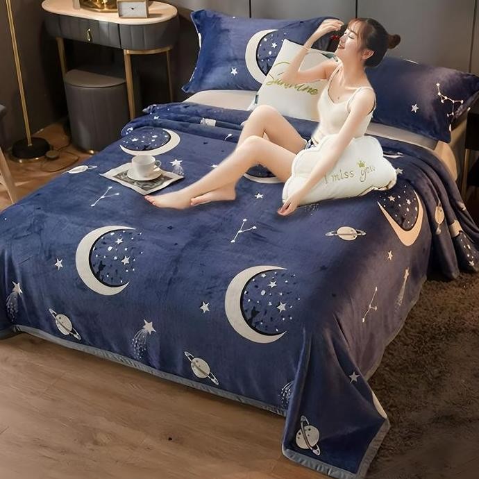 Selimut Bulu Halus Ukuran Jumbo 200x230 Motif Cantik Super Tebal Pinggiran Full List Berkualitas Kad