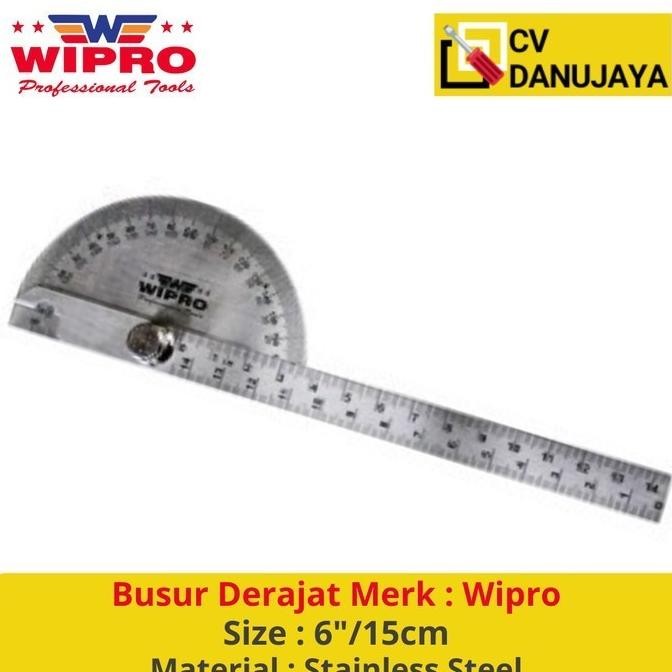 

siap kirim penggaris garisan garis busur derajat protactor stainless 15 cm wipro