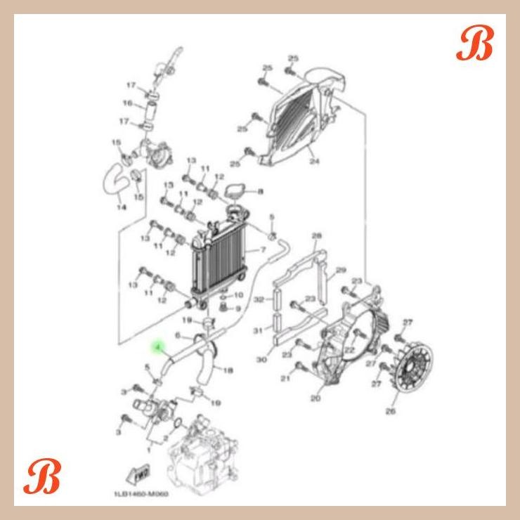 [REIN] SELANG HAWA RADIATOR XEON RC ASLI ORI YAMAHA 1LB E2463 00