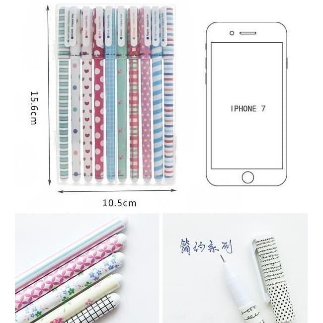 

Tersedia Os006 Alat Tulis Pulpen Tinta Pena Gel Set Isi 10 Korea Stationery Pen