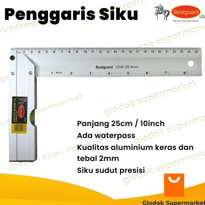 

siap kirim penggaris siku l waterpass bestguard i027 25cm