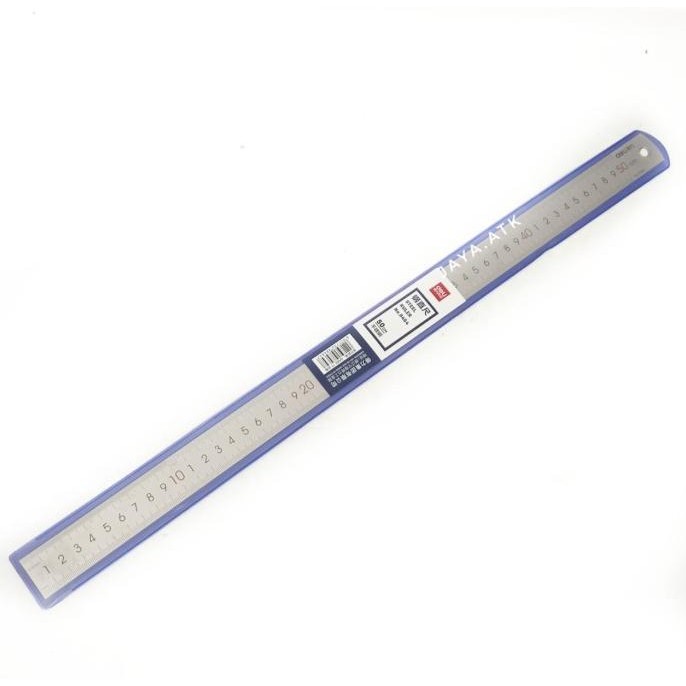 siap kirim penggaris besi 50 cm mistar 50cm besi tebal deli 8464 stainless ruler