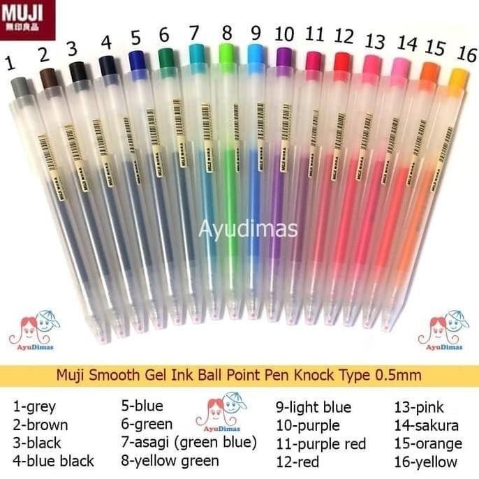 

Tersedia Smooth Gel Ink Ballpoint Color Pen Knock Type - Pulpen 0,5