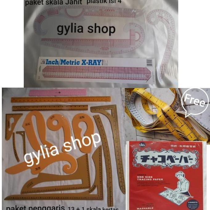 

siap kirim paket penggaris pola + paket skala plastik + karbon + free meteran
