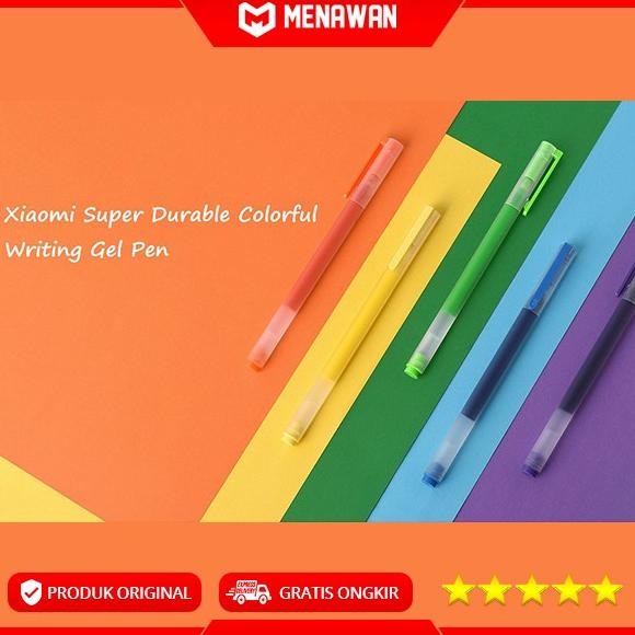 

Tersedia Xiaomi Super Durable Colorful Writing Gel Pen Pulpen Pena Warna 5 Pcs