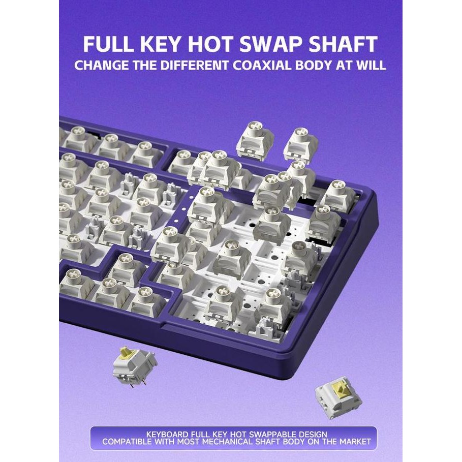 ZIFRIEND K99 PRO Wireless Mechanical Keyboard Gasket Struktur  5Pin Hotswappable RGB Backlight Gamin