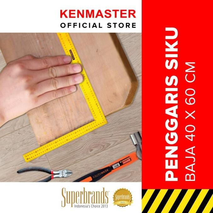 

siap kirim kenmaster penggaris siku baja 40 x 60 cm - penggaris siku tukang
