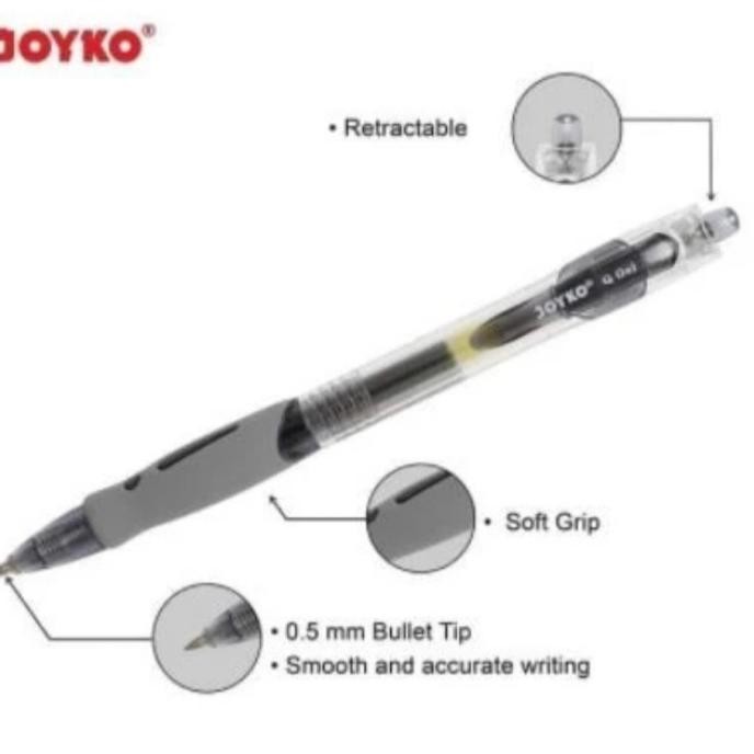 

Tersedia Pen Gel Pulpen Jel Gp-265 Q Gel Hitam 0.5Mm Bullet Point Per Lusin