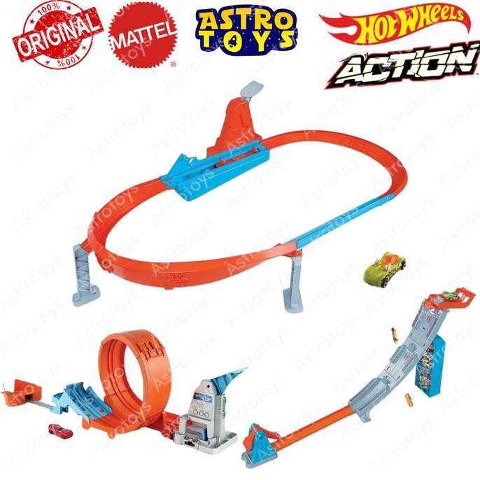 Track set Hot Wheels Loop Oval Stunt Champion GBF81 - Mainan Anak Trek Lintasan Jalanan Lurus Mobil 
