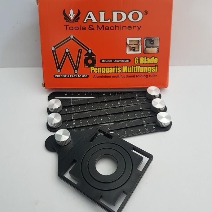 

siap kirim aldo penggaris 6 sudut meteran siku lipat 12cm multifungsi folding