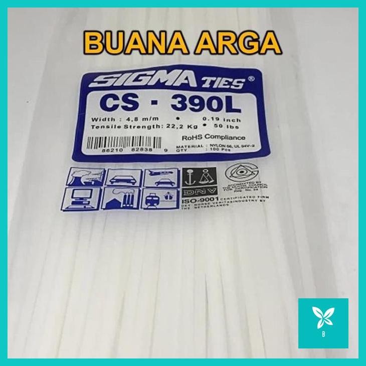 

KABEL TIES CABLE SIGMA 390L 39CM 390 L 4.8 HITAM ATAU PUTIH