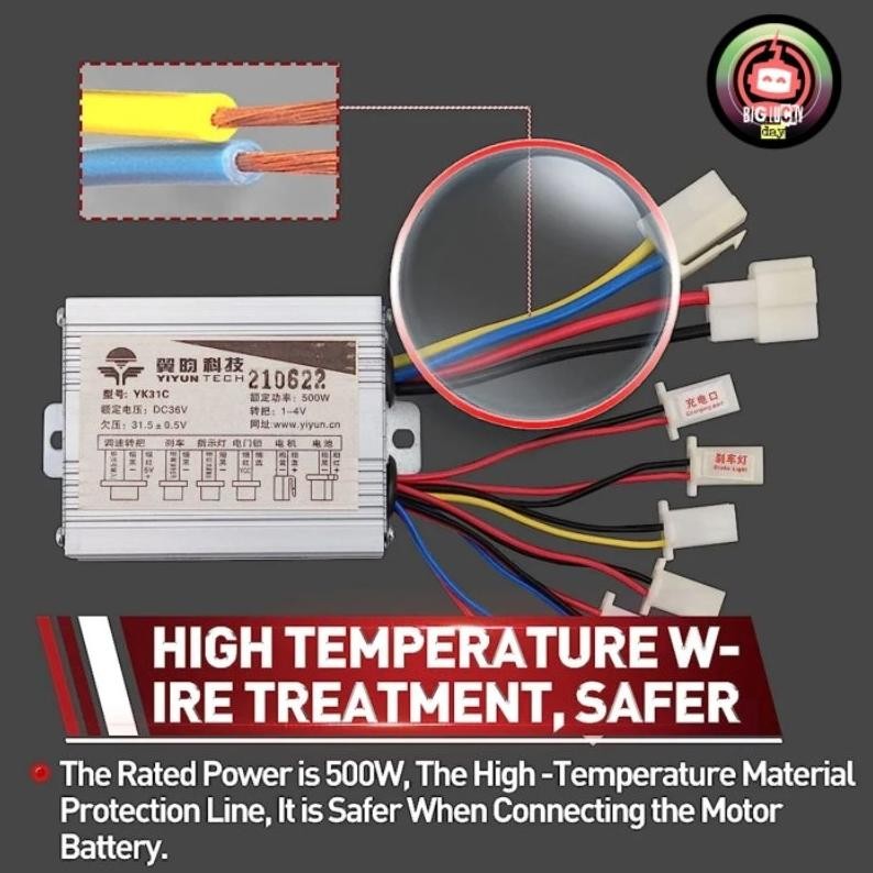 Premium Controller 36V 500W Brushed Kontroler 36Volt 500Watt Universal Mini Trail Elektrik Atv Elect