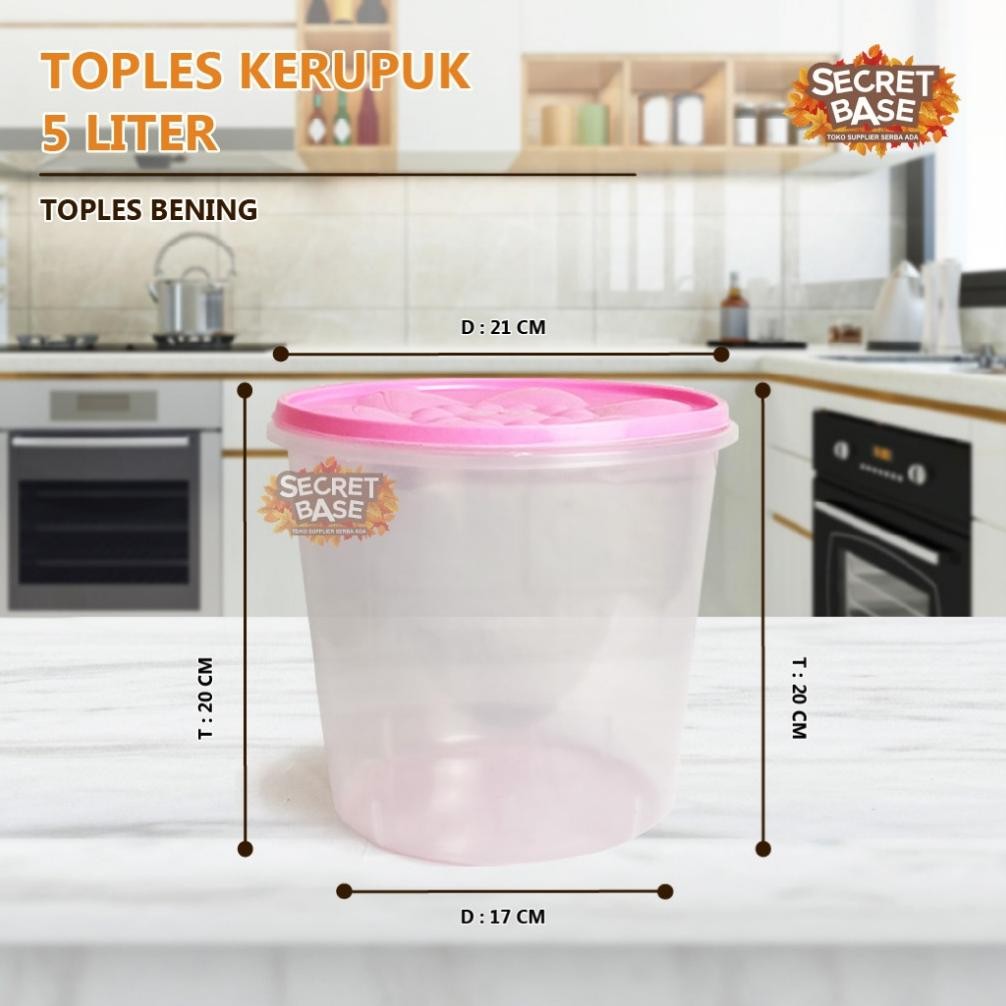 Toples Melodi 5 Liter - Tempat Makanan Plastik 5000Ml / Snack Kiloan Toples /Sealware/Toples Kerupuk