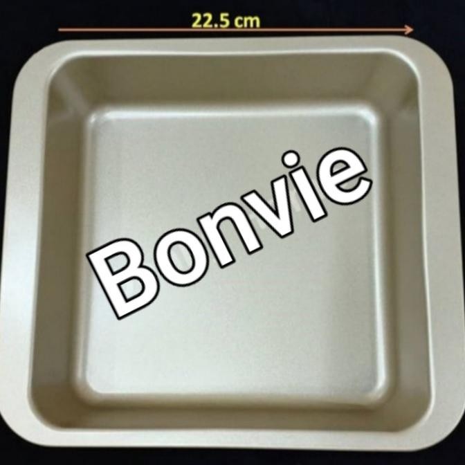 LOYANG KUE KOTAK SQUARE CAKE 22.5 cm 22.5 cm GOLD