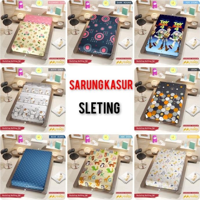 Sarung Kasur Monalisa Single 120x200x20 cm Sarung Kasur Sleting