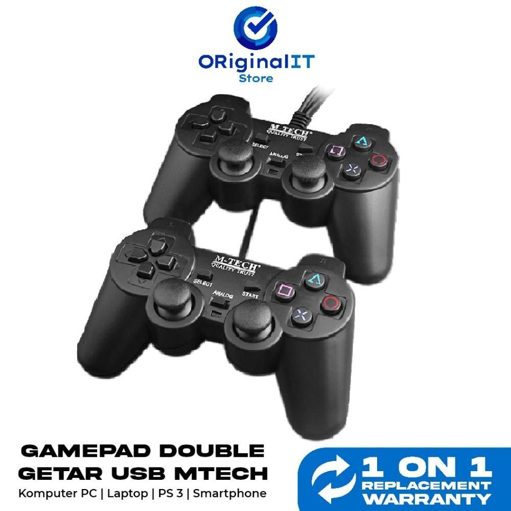 Stik Stick Joystick Gamepad Usb Hitam Double Getar Pc Komputer Laptop Ps