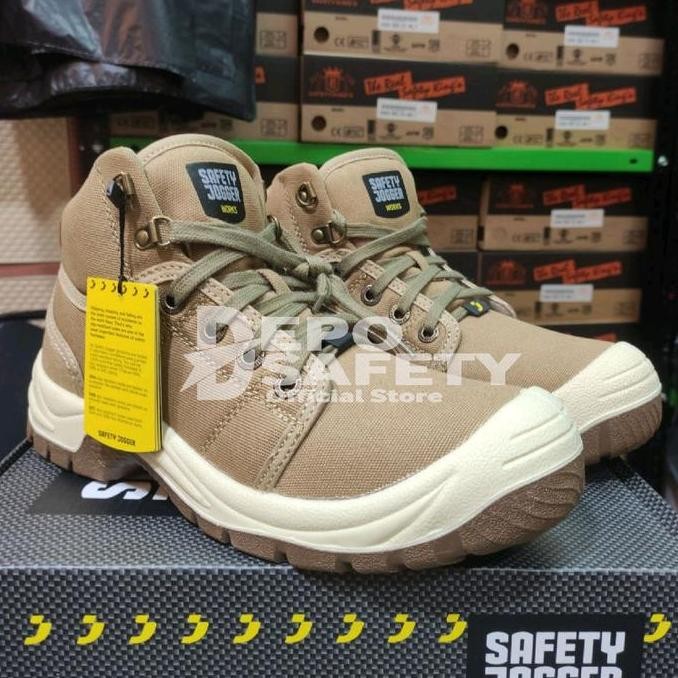 Terbaru Sepatu Safety Jogger Desert Cream   - Safety Shoes Jogger Desert S1P Berkualitas Boots Berku