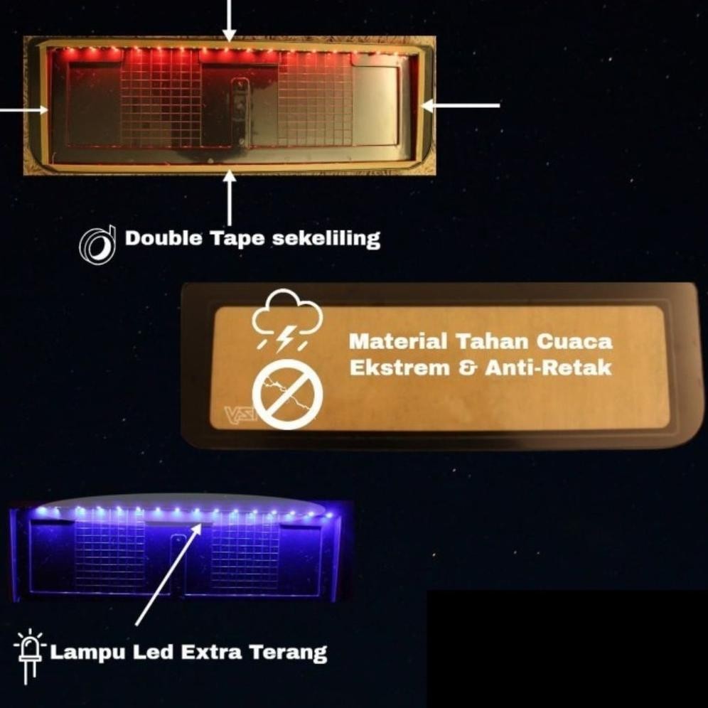 Dudukan Bingkai Mika Akrilik Plat Nomor Mobil Led & Non-Led Izy
