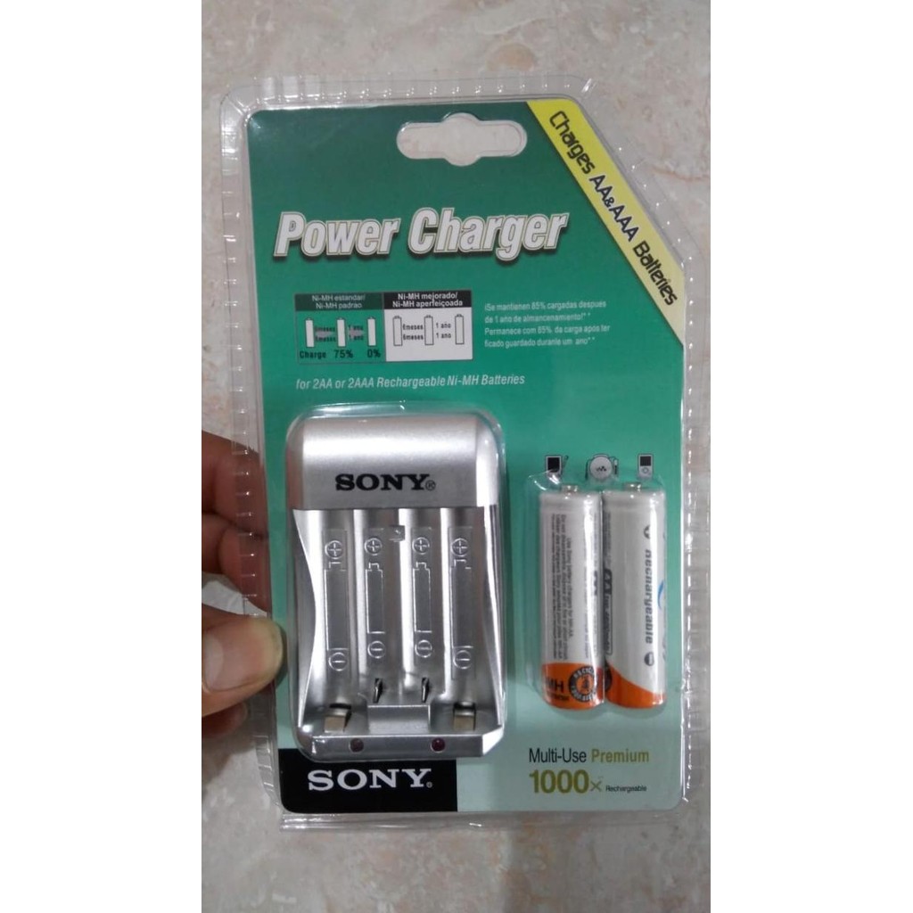 Paket Baterai Cas Charge Sony 4600 Mah AA + Charger Sony