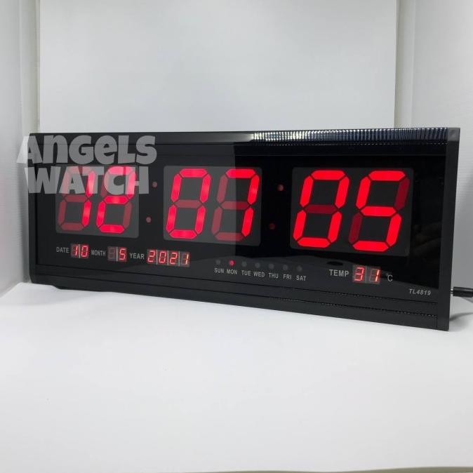 jam dinding digital LED merah TL-4819 jam digital besar