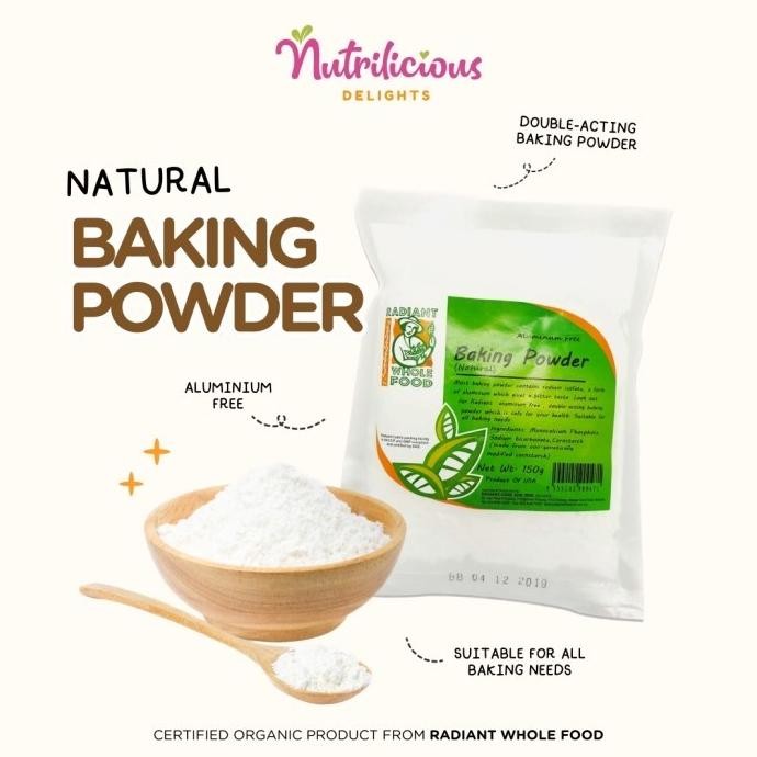 

New Aluminium Free Natural Baking Powder Non GMO Radiant Whole Food 150 Gr