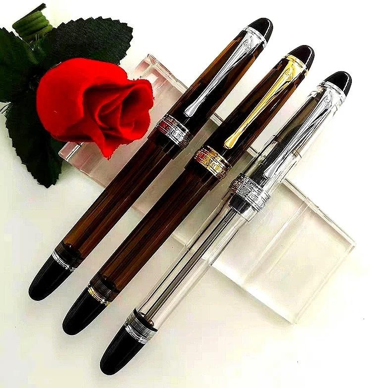

Yongsheng 699 Smooth Vacuum Filling Fountain Pen Acrylic Transparent / Solid Section Ef/F/M Nib With Box Office Gift Pen