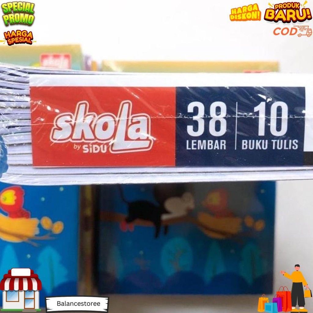

Buku Tulis Sidu Skola 38 Lembar Murah / Buku Sekolah 1 Pak Isi 10 Buku D Cod