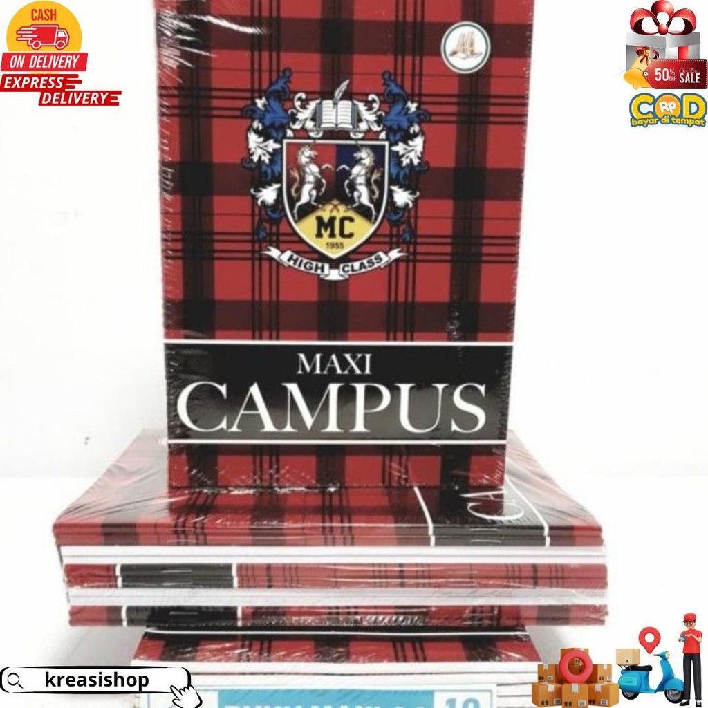 

Buku Tulis Campus 50 Lembar Isi 10 Buku Campus Boxy Panjang / Big Boss D Sale