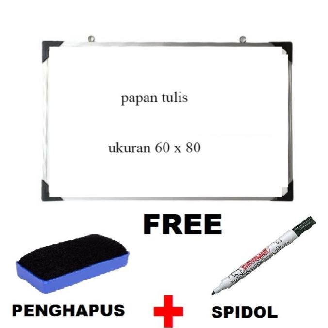 

Papan Tulis White Board Ukuran 60 x 80 - Free Penghapus+Spidol (COD)