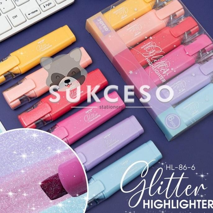

Baru Joyko Highlighter Glitter HL-86-6 / Penanda Berwarna Glitter SET 6