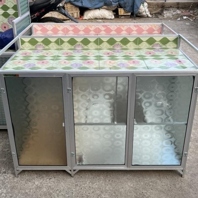 RAK DAPUR  PIRING KACA /MEJA KOMPOR 2 TUNGKU/ RAK KOMPOR 3 PINTU