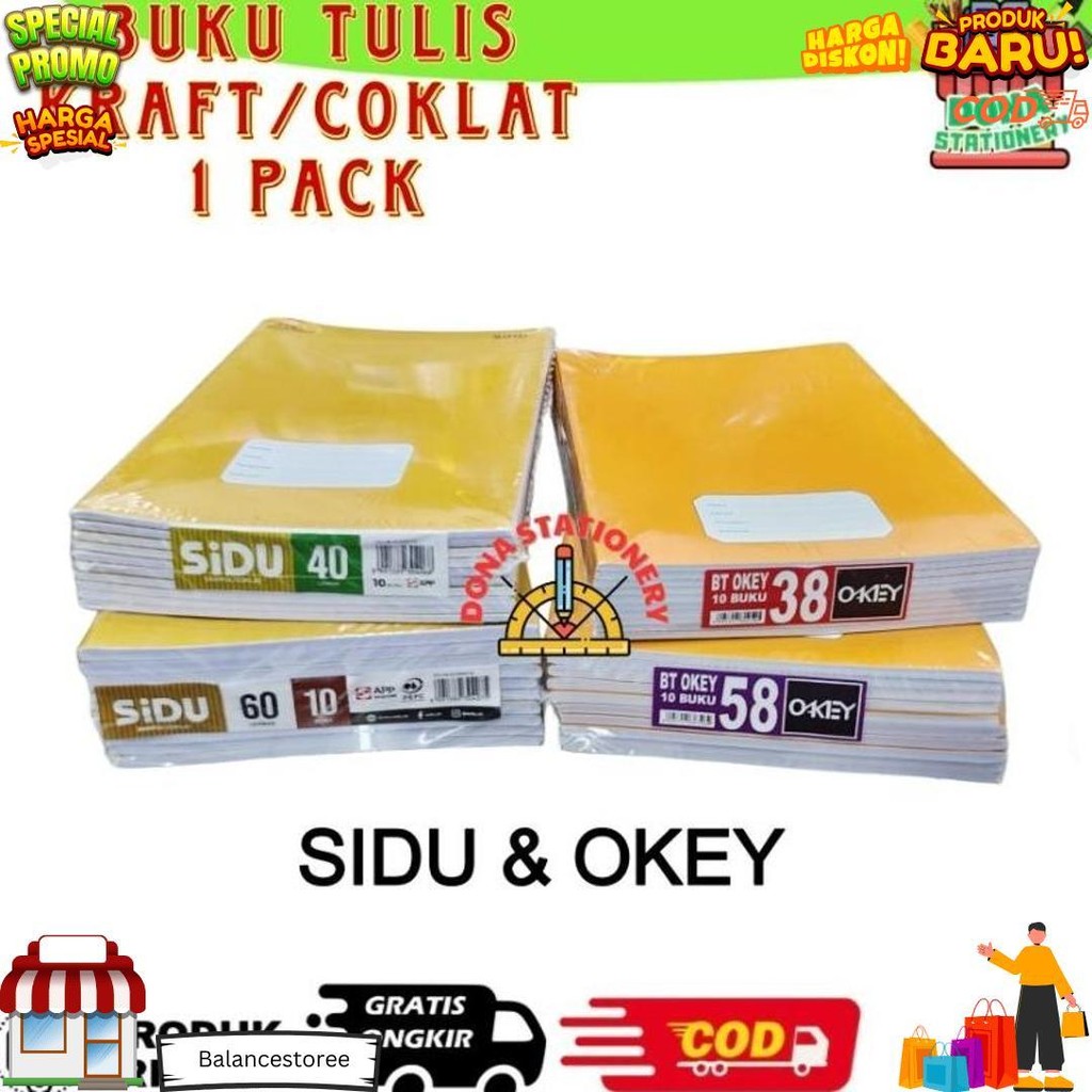 

[ Pack ] Buku Tulis Sidu Sampul Coklat | Buku Tulis Sidu 40 Lembar | Buku Tulis Sudah Di Sampul | Buku Tulis Sidu Coklat D Best Seller