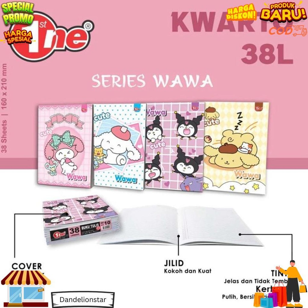 

[1Pak=10Buku] Buku Tulis Murah 38 Lembar 1St One D Sale