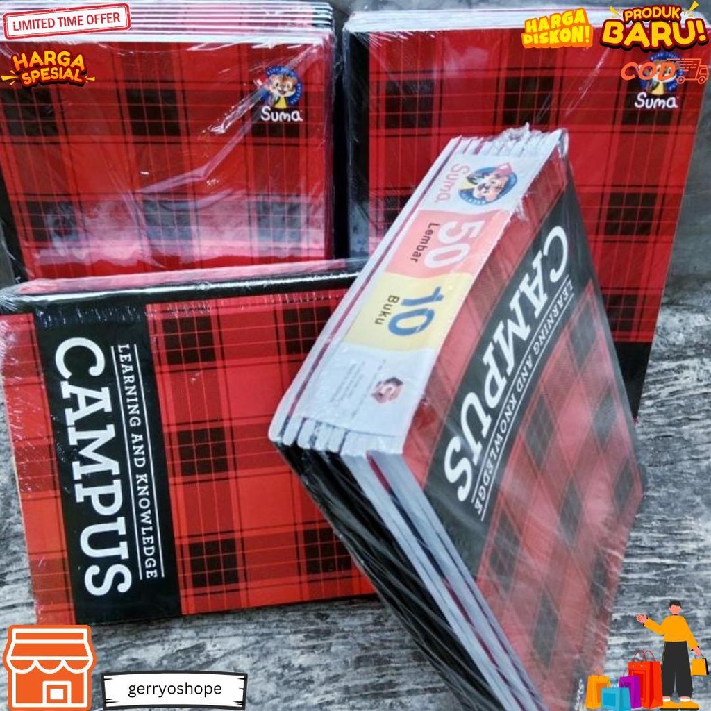 

Promo Isi 5 Pcs Buku / Buku Tulis Suma Campus 50 Lembar / Buku Catatan Ukuran Boxy D Promo Puncak