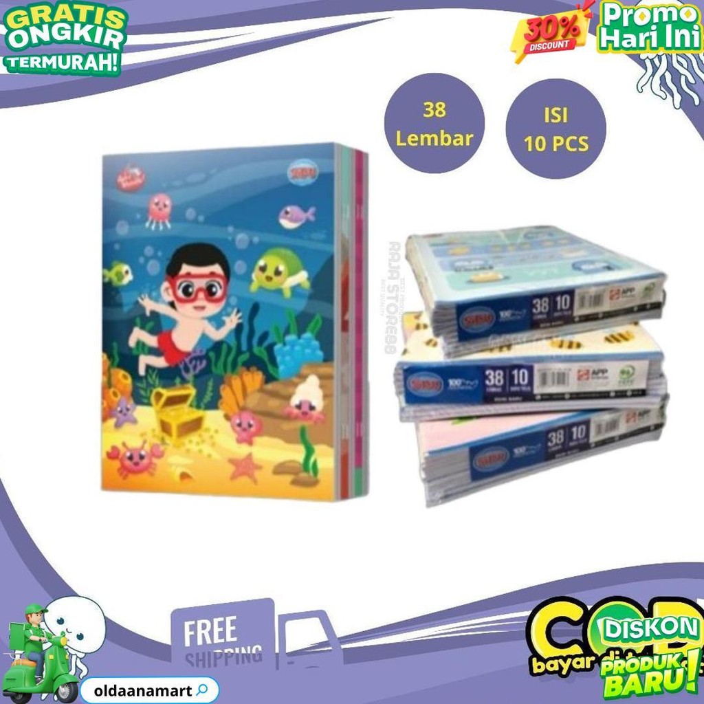 

Buku Tulis Sidu 38 Lembar ( 10 Pcs) D Cod