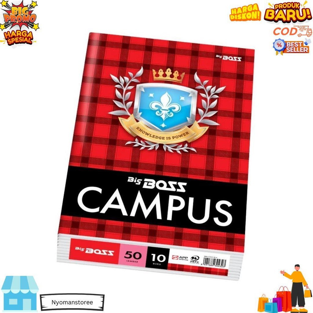 

Buku Tulis 36 50 Lembar Bigboss Campus Pak Isi 10 D Terlaris