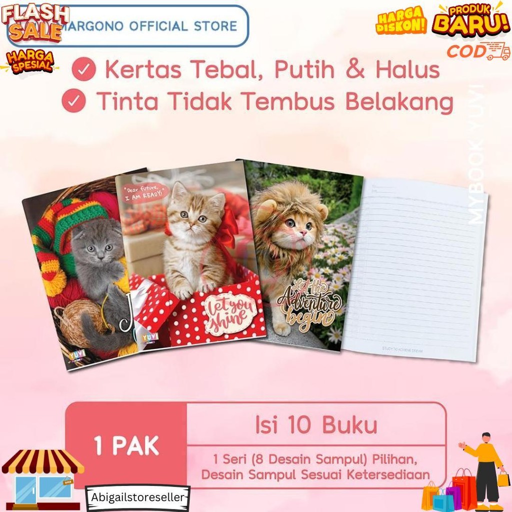 

My Book Yuvi Buku Tulis Cat Foto Kucing 38 Lembar - 10 Buku D Best Seller
