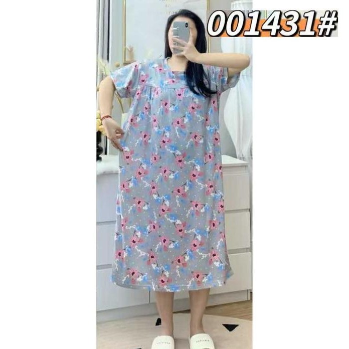 daster spandex super jumbo murah adem motif bunga dress tidur wanita bumil import oversize jumbomura