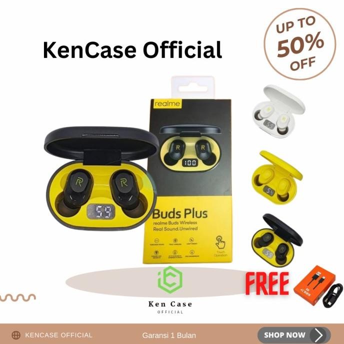 Original Realme Plus Bluetooth Airdots Earphone Wireless TWS Original