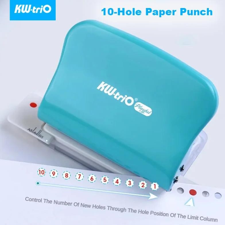 

Kw-Trio 10 Hole Paper Puncher For Handicrafts Card Craft Loose-Leaf Hole Handheld Punch Creative Stationery Tools Office Gadgets