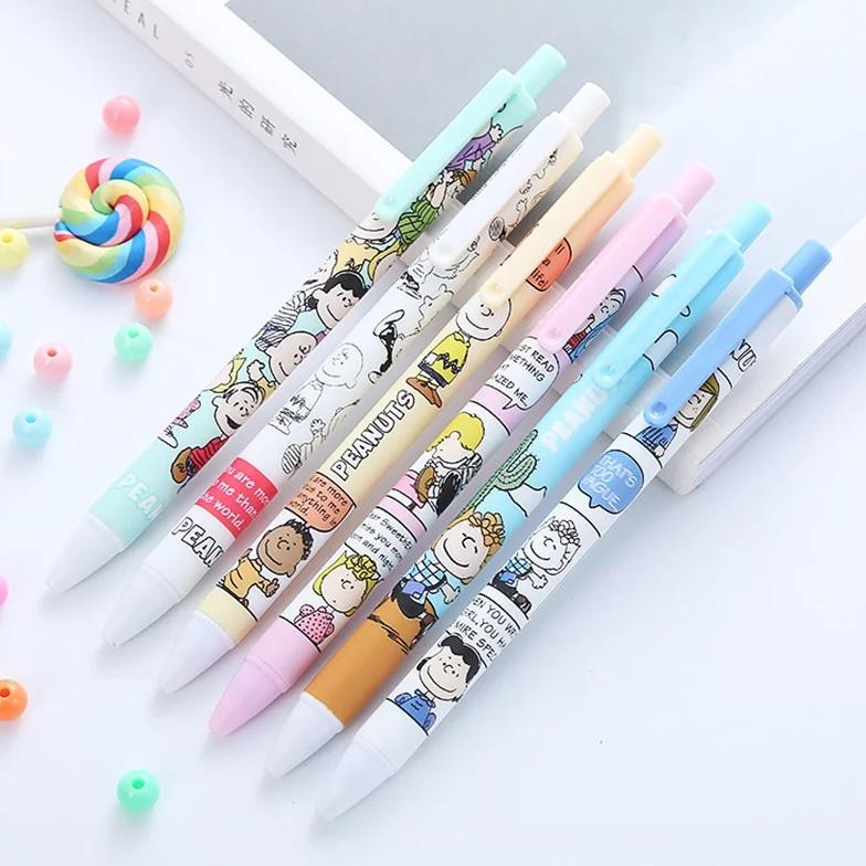 

36 Pcs/Lot Kawaii Snoopy Press Gel Pen Set Cute 0.5Mm Black Ink Signature Pens Promotional Gift Office School Supplies