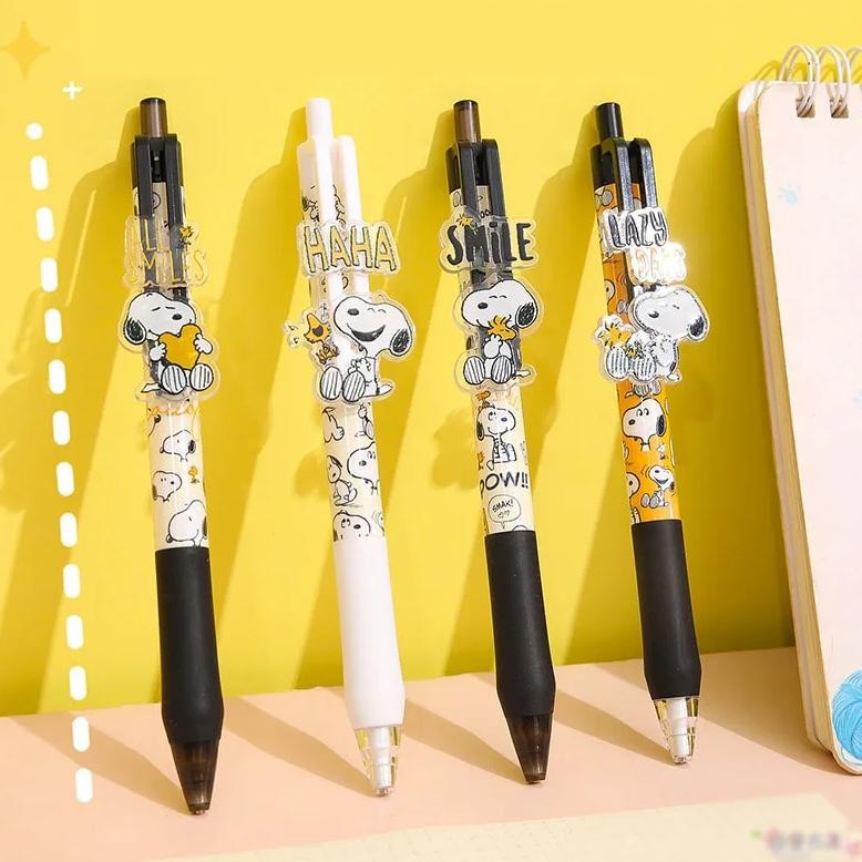 

8/28Pcs Kawaii Snoopy Press Gel Pen Cute 0.5Mm Pencil Promotional Gift Office School Supplies
