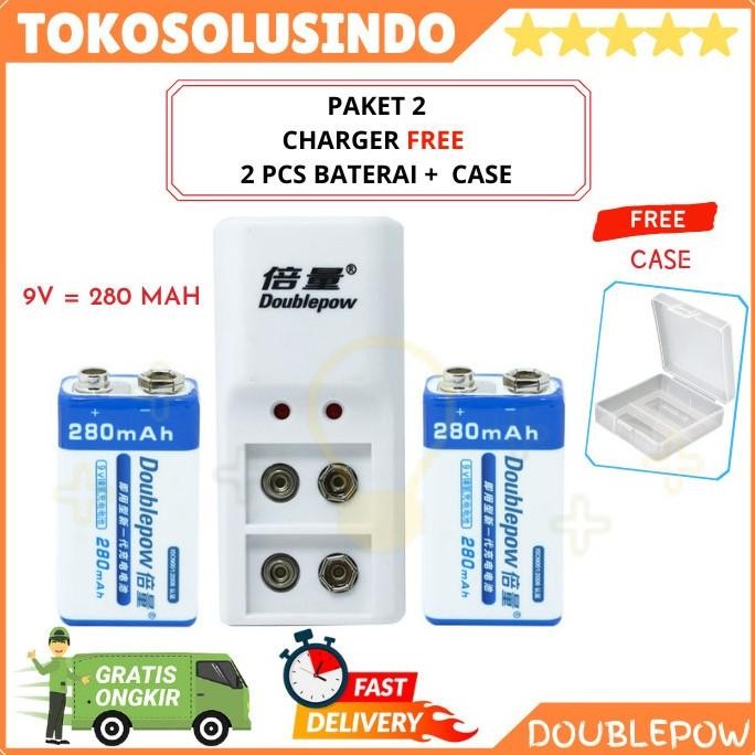 Cas/Charger Batre / Battery Kotak 9V DOUBLEPOW ORIGINAL Rechargeable