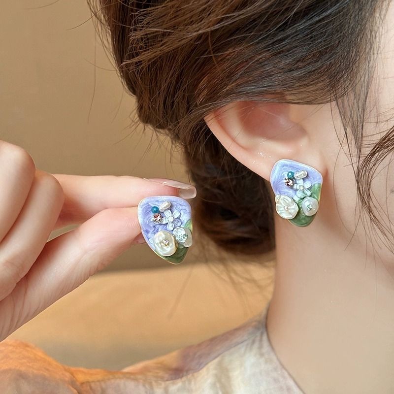 Anting Mutiara Barok Tingkat Tinggi Monet Garden