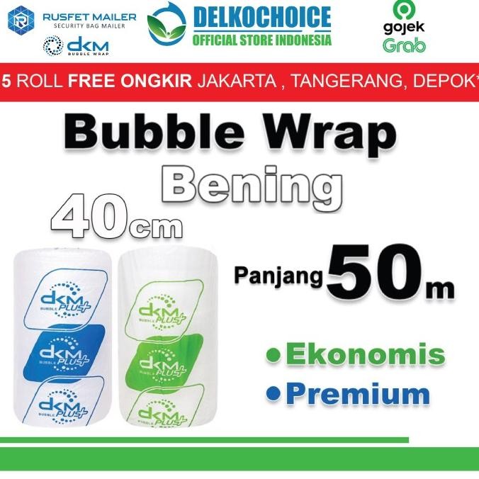 

tersedia plastik bubble wrap bening 40cm x 50meter bubblewrap dkmplus / roll