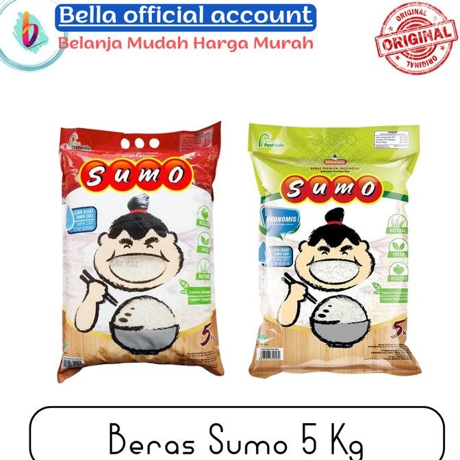 

tersedia beras sumo premium kemasan merah / hijau beras putih 5 kg