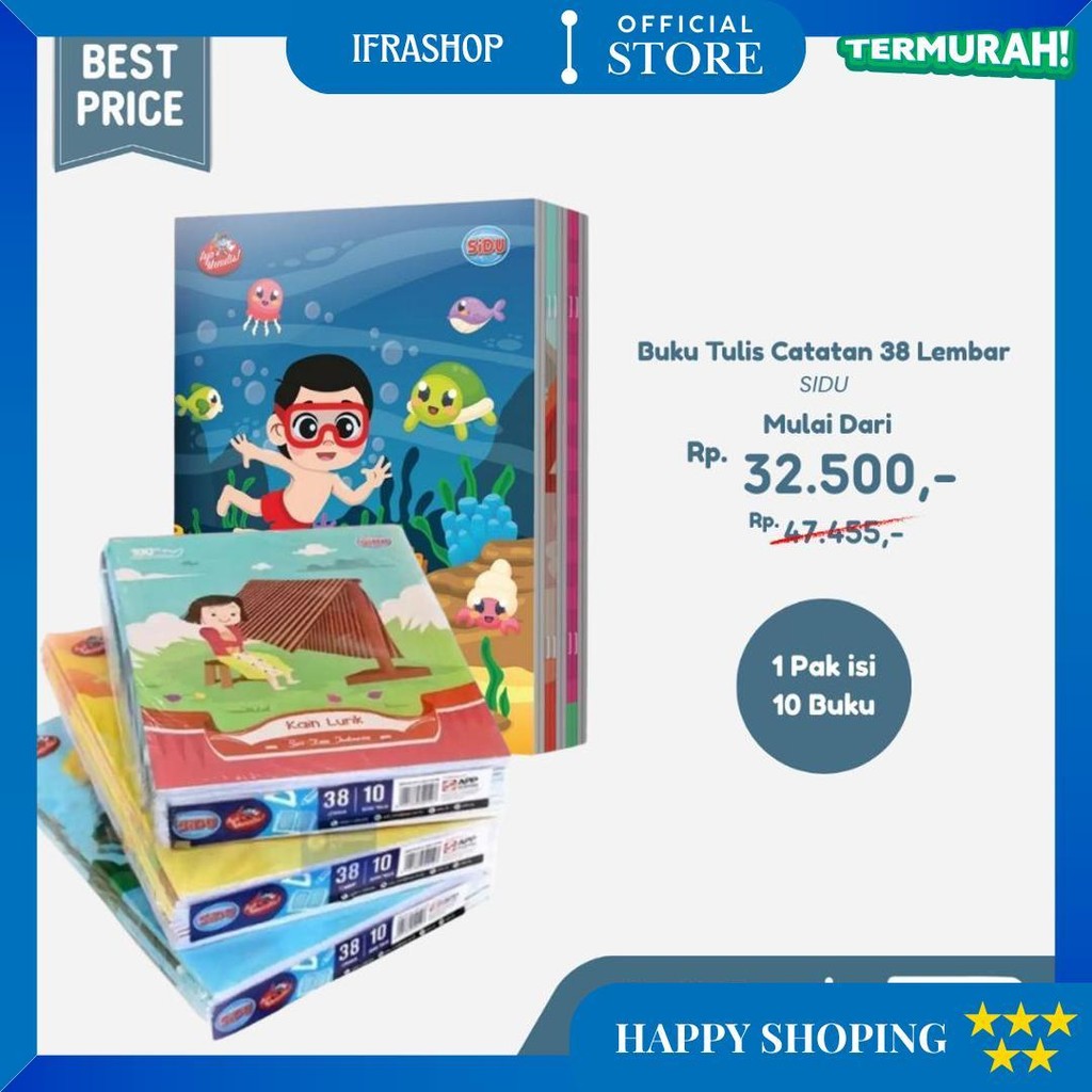 

Buku Tulis Sidu Sinar Dunia 38 Lembar 1 Pak Isi 10 - Buku Sekolah Skola D Promo 4.4