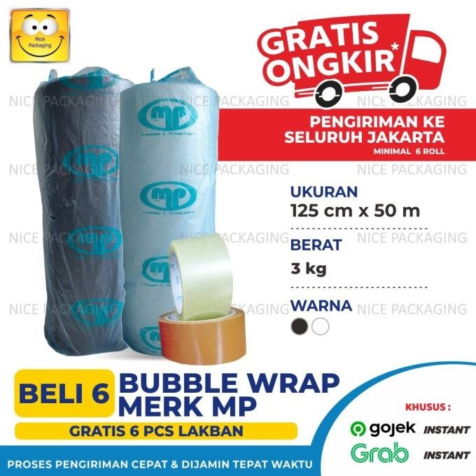 

tersedia [mp] plastik bubble 125cm x 50mtr / bubble wrap / bubble bening hitam